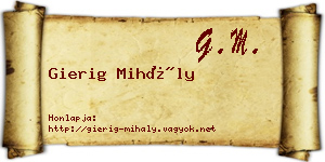 Gierig Mihály névjegykártya